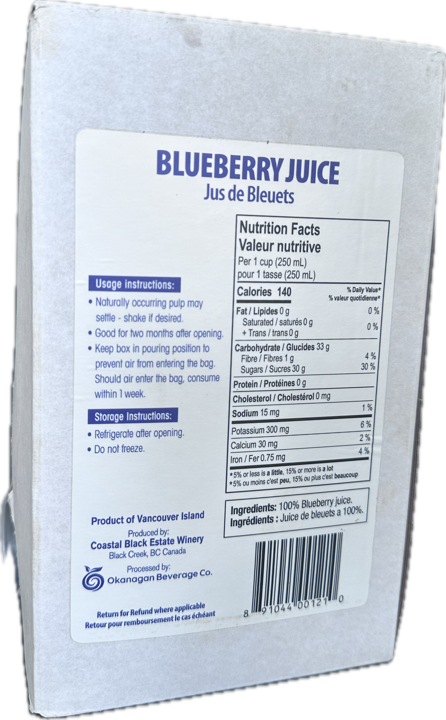 Pure Blueberry Juice 1.75L - Coastal Black