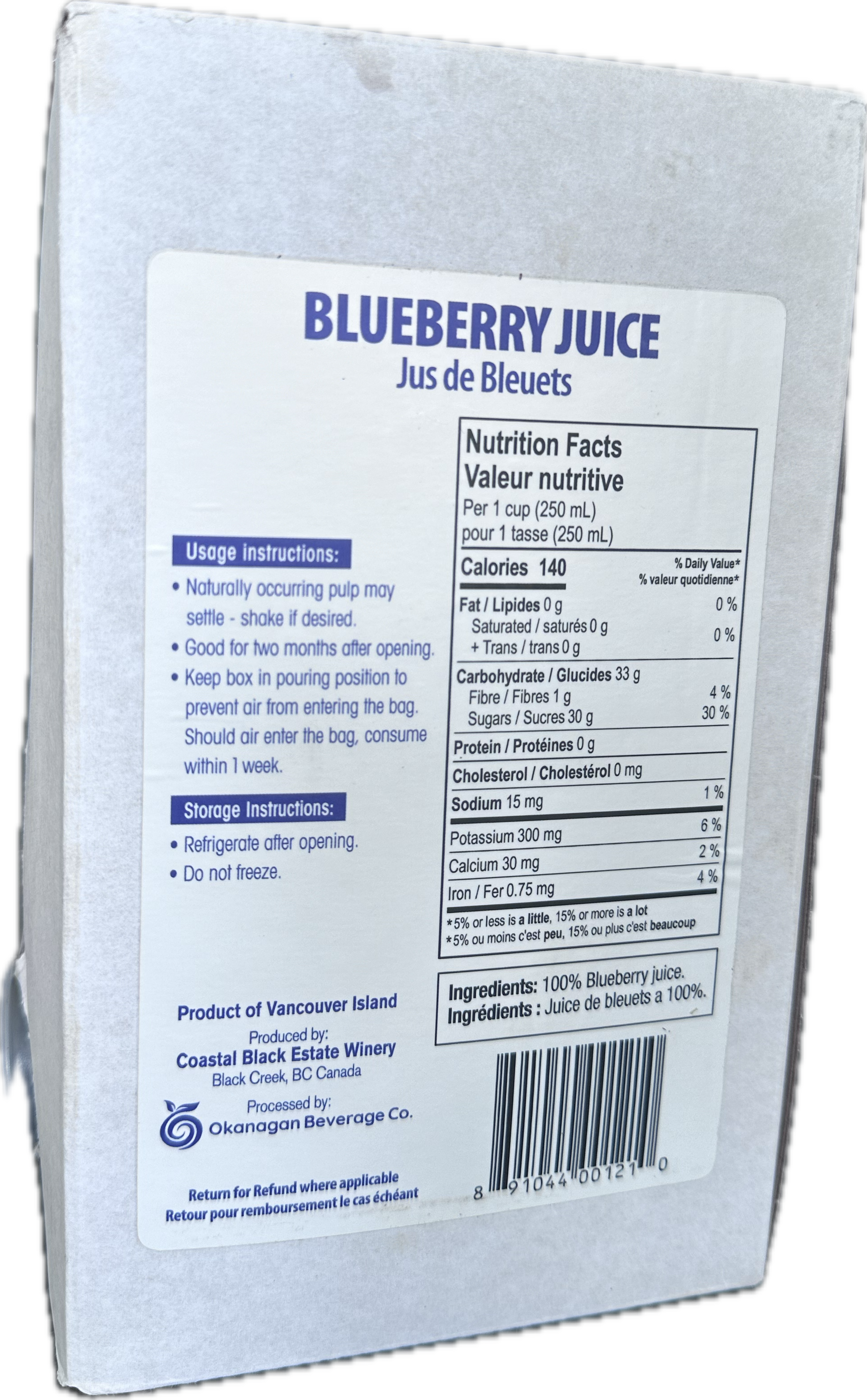 Pure Blueberry Juice 1.75L - Coastal Black